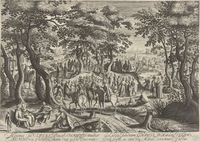 Johannes der Täufer predigt zur Menge von Hendrick Hondius (I)