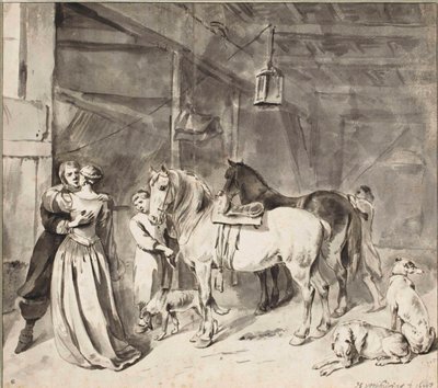 Ein Kavalier verabschiedet sich von einer Dame, 1678 von Hendrick Verschuring