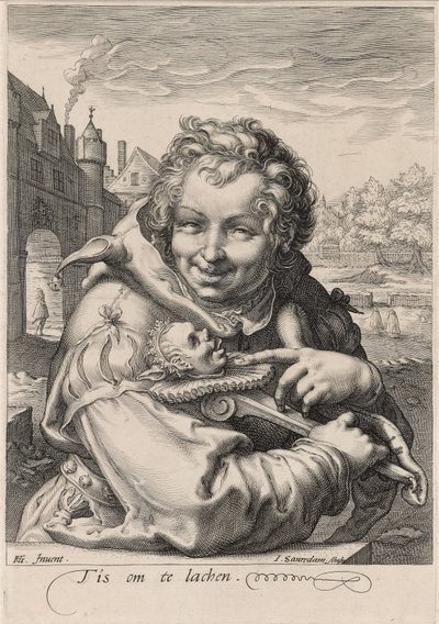Der Narr (graviert von I. Sauredam, um 1595) von Hendrik (after) Goltzius