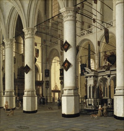 Innenraum der Nieuwe Kerk, Delft von Hendrik Cornelisz. van Vliet