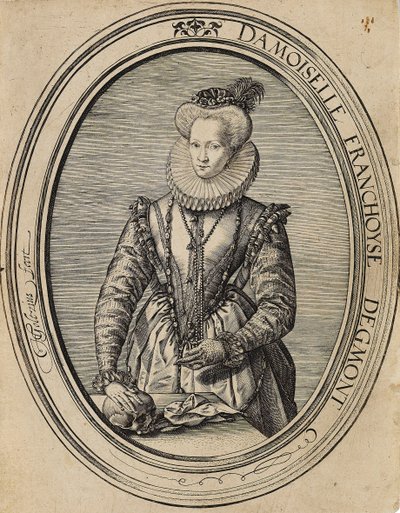 Françoise von Luxemburg, Gräfin von Gavre, Dame de Fiennes 1495-1557, 1580 von Hendrik Goltzius