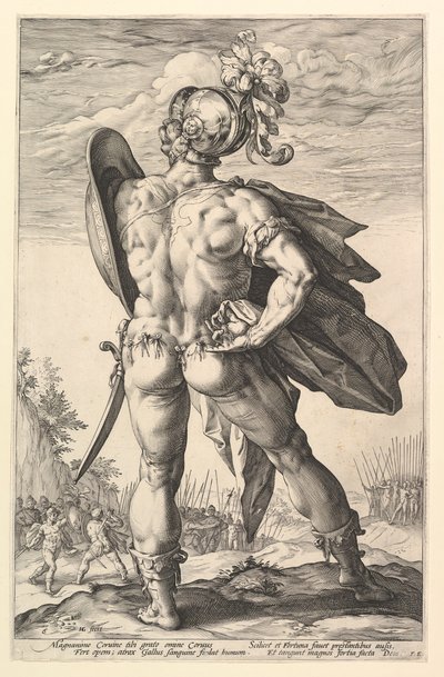 Marcus Valerius, aus der Serie Die römischen Helden, 1586 von Hendrik Goltzius