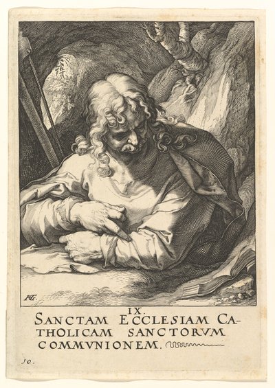 St. Jakobus der Geringere, aus Christus, die Apostel und St. Paulus mit dem Glaubensbekenntnis, ca. 1589 von Hendrik Goltzius