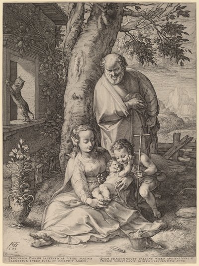Die Heilige Familie mit dem kleinen Johannes dem Täufer von Hendrik Goltzius