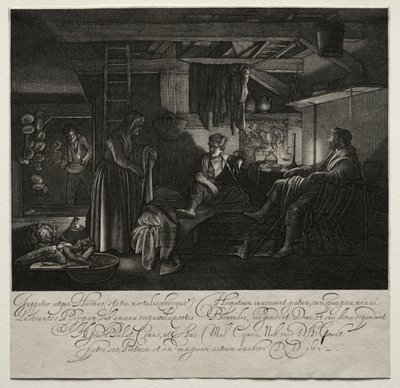 Jupiter und Merkur im Haus von Philemon und Baucis von Hendrik Goudt