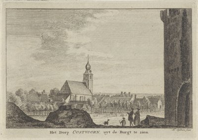 Ansicht von Oostvoorne (Das Dorf Oostvoorn, von der Burg aus gesehen) von Hendrik Spilman