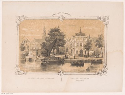 Blick auf die Spaarne mit dem Kran und der Waage von Hendrik Wilhelmus Last