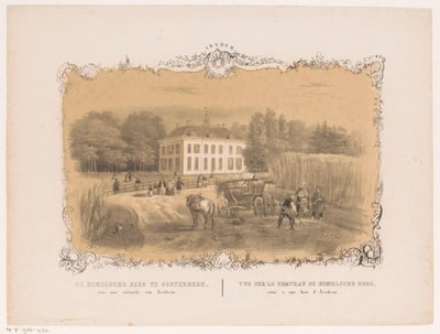 Ansicht des Landguts und Hauses Hemelse Berg in Oosterbeek von Hendrik Wilhelmus Last