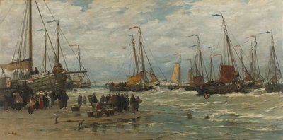 Fischerboote in brechenden Wellen von Hendrik Willem Mesdag