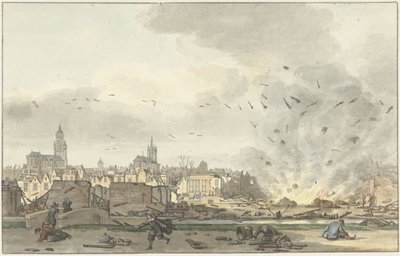 Die Explosion des Pulverhauses in Delft, 12. Oktober 1654 von Hendrik de Winter (signed by artist)