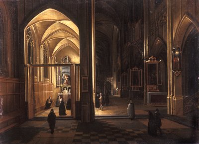 Das Innere einer gotischen Kirche von Hendrik the Younger Steenwyck