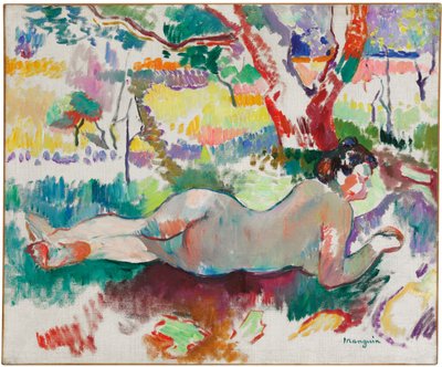 Studie in umgekehrter Richtung, Akt unter Bäumen, Villa Demiere von Henri Charles Manguin