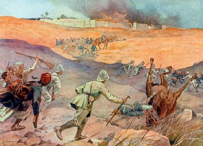 Eroberung von Dahomey: Die Truppen von Oberst Dodds an den Toren von Abomey von Henri Gaston Darien