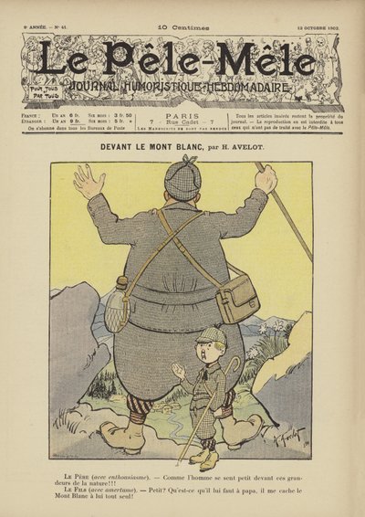 Devant le Mont Blanc. Illustration für Le Pele-Mele, 1902 von Henri Avelot