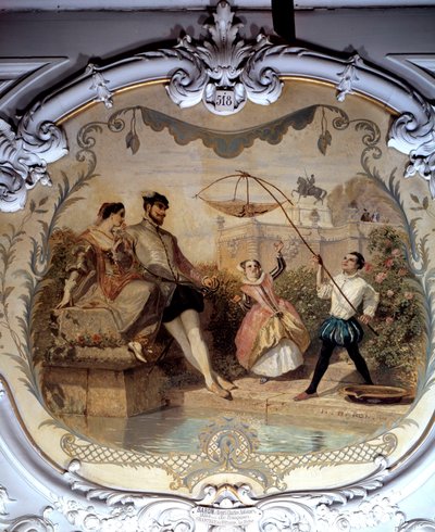 Angelszene am Schloss Chantilly von Henri Baron