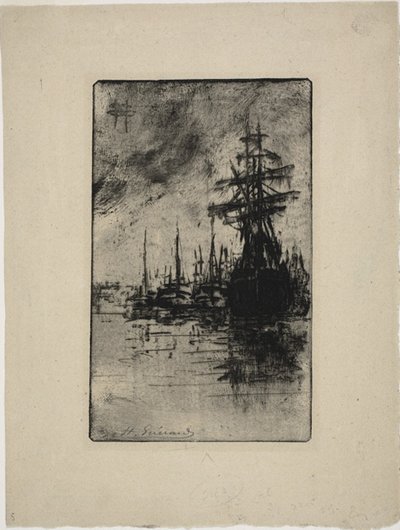 Segelboote auf dem Wasser von Henri Charles Guérard