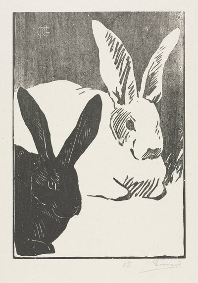 Die Kaninchen, 1893 von Henri Charles Guérard