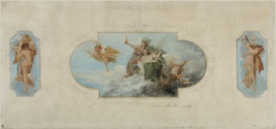 Skizze für das Rathaus von Asnières: Allegorie der Künste (Decke des Festsaals) von Henri Courselles Dumont