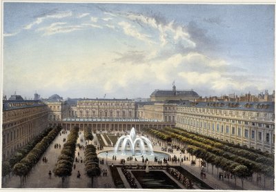 Jardin du Palais-Royal, um 1820 in „Vues de Paris“ von Courvoisier 1827 von Henri Courvoisier Voisin