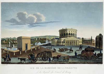 Die Barriere de la Villette, ca. 1820 - in „Vues de Paris“ von Courvoisier von Henri Courvoisier Voisin