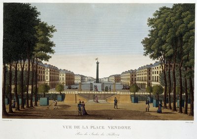 Place Vendôme, Ansicht eines Gartens - Paris von Courvoisier von Henri Courvoisier Voisin