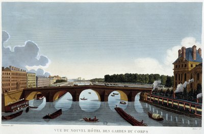 Königsbrücke und neues Hotel der Leibwächter - Paris von Courvoisier von Henri Courvoisier Voisin
