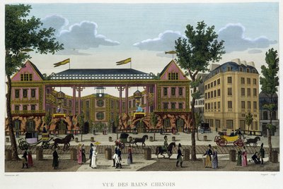 Die chinesischen Bäder, um 1820 in Ansichten von Paris von Courvoisier, 1827 von Henri Courvoisier Voisin