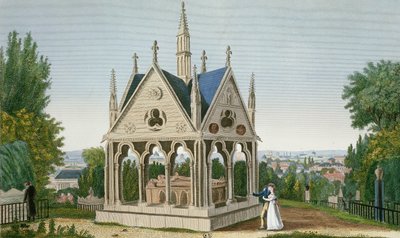 Das Grab von Heloise und Abelard auf dem Friedhof Père Lachaise, 1815-20 von Henri Courvoisier Voisin