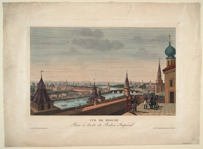 Blick auf Moskau, vom Balkon des Kaiserpalastes, 1812 von Henri Courvoisier Voisin