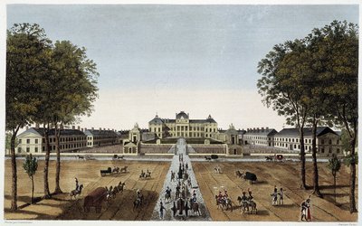 Ansicht der königlichen Militärschule, Ansicht der Avenue Vaugirard, ca. 1820 - in „Vues de Paris“ von Courvoisier von Henri Courvoisier Voisin