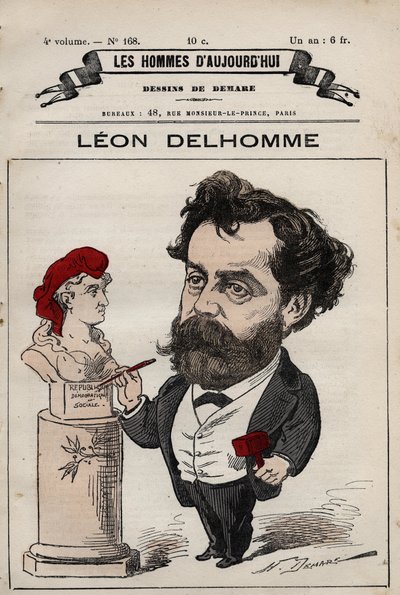 Karikatur von Leon Alexandre Delhomme (1841-1895), französischer Bildhauer, aus 