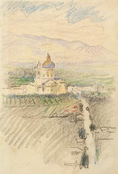 Blick auf Santa Maria degli Angeli bei Assisi von Henri Edmond Cross