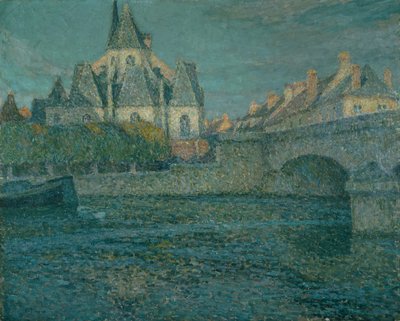Die Kirche in Nemours, Frankreich von Henri Eugene Augustin Le Sidaner