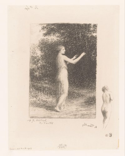 Maagd van Lycus wandelt in de natuur von Ignace Henri Jean Fantin Latour