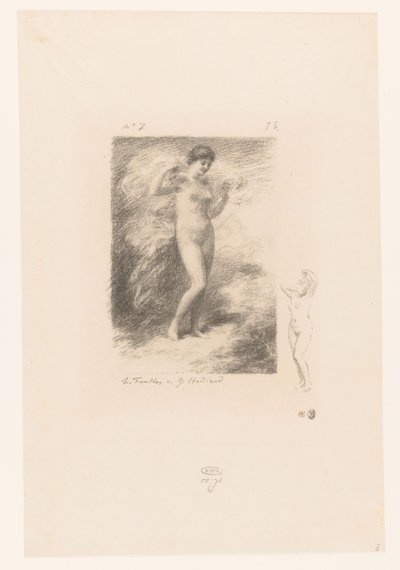 Nereide mit flatterndem Schleier von Ignace Henri Jean Fantin Latour