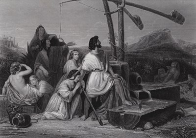Moses im Land Midian von Henri Frederic (after) Schopin