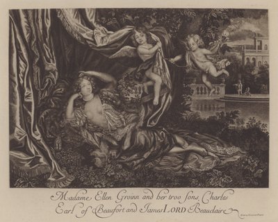 Nell Gwyn und ihre zwei Söhne, Charles, Earl of Burford, und James, Lord Beauclerk von Henri Gascar