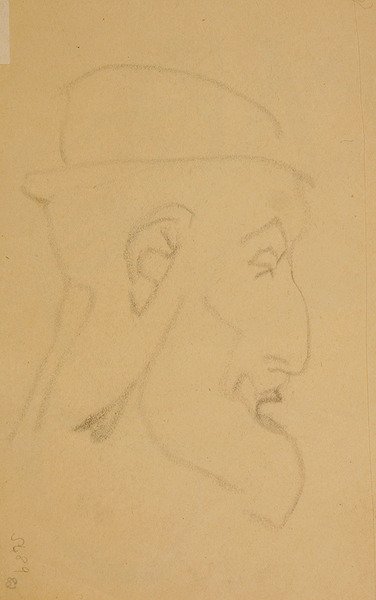 Porträt eines alten Mannes, rechte Profilansicht von Henri Gaudier Brzeska