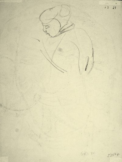 Studie einer Frau, die nach unten schaut von Henri Gaudier Brzeska