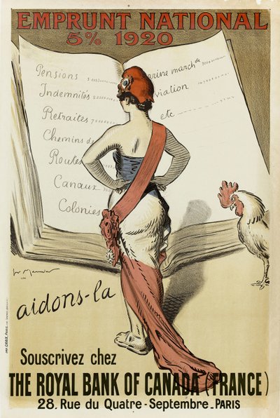 Souscrivez bei der Royal Bank of Canada France, 1920 von Henri Georges Meunier