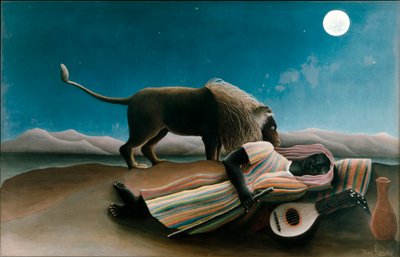 Die schlafende Zigeunerin (Gemälde von Henry Rousseau dit le Douane Rousseau) von Henri J.F. Rousseau