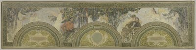 Skizze für den Südeingangssalon des Hôtel de Ville de Paris: Die Malerei - Die Literatur von Henri Jean Guillaume Martin