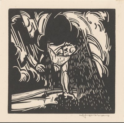 Personifikation des Regens über einer Landschaft von Henri Jonas (signed by artist)