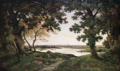 Waldlandschaft mit sandigem Fluss, 1882 von Henri Joseph Harpignies