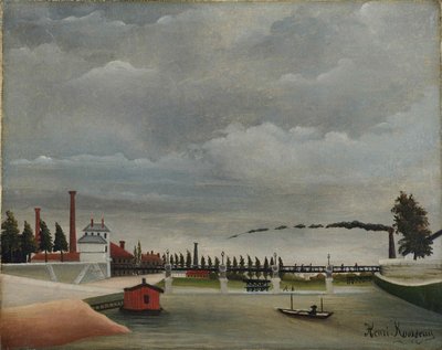 Ansicht der Fußgängerbrücke in Passy, 1890-1891 von Henri Julien Félix Rousseau