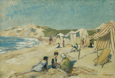 Der Strand bei Pointe St Gildas; La Plage à la Pointe St Gildas, ca. 1920 von Henri Lebasque