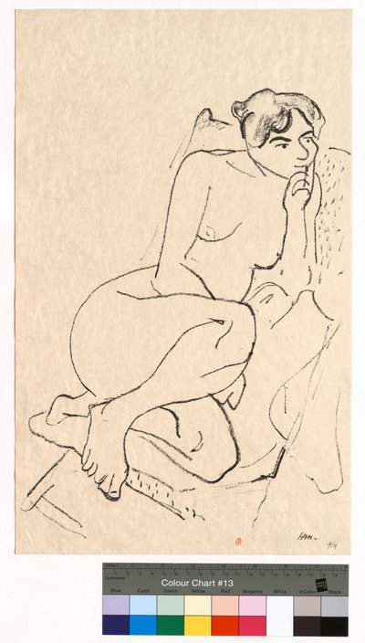 Nachdenkliche Figur im Klappstuhl von Henri Matisse