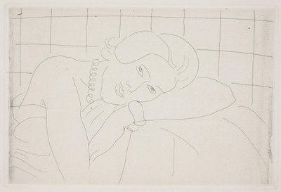 Frau, die den Kopf auf den Arm legt. Halbfigur von Henri Matisse