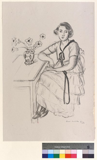 Das gelbe Kleid mit schwarzem Band von Henri Matisse