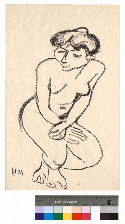 Kauernder Akt mit gesenktem Blick von Henri Matisse